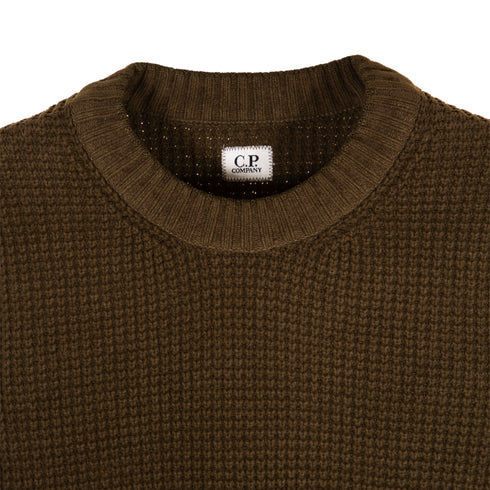 C.P. Company Chenille Cotton Jumper Ivy Green 683 13CMKN016A-005558G Degli Uberti